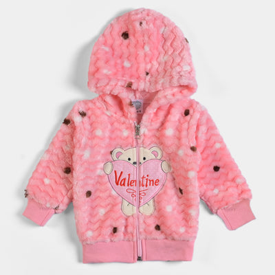 Infant Girls Sherpa 2Pcs Suit Valentine - Pink