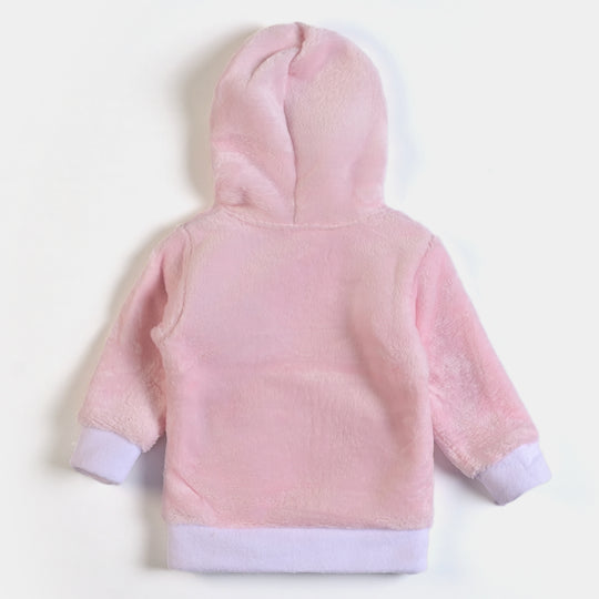 Infant Girls Velour 2Pcs Suit Bear - Light Pink