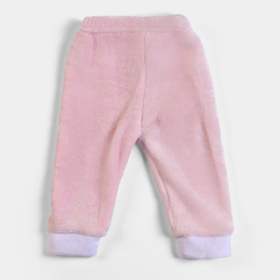 Infant Girls Velour 2Pcs Suit Bear - Light Pink