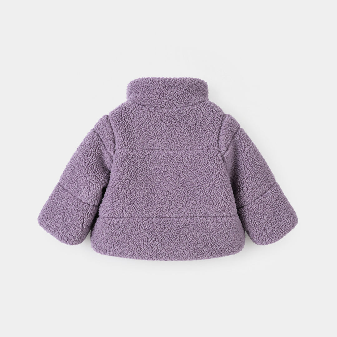 Infant Girls Sherpa Puffer Jacket Round-Purple
