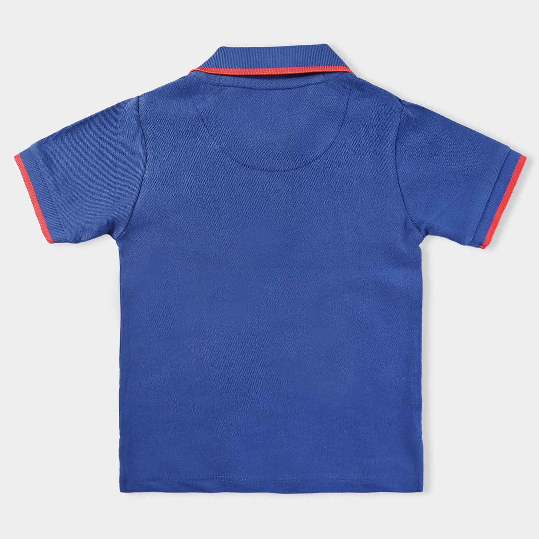 Infant Boys Cotton PK Polo Car-True Navy