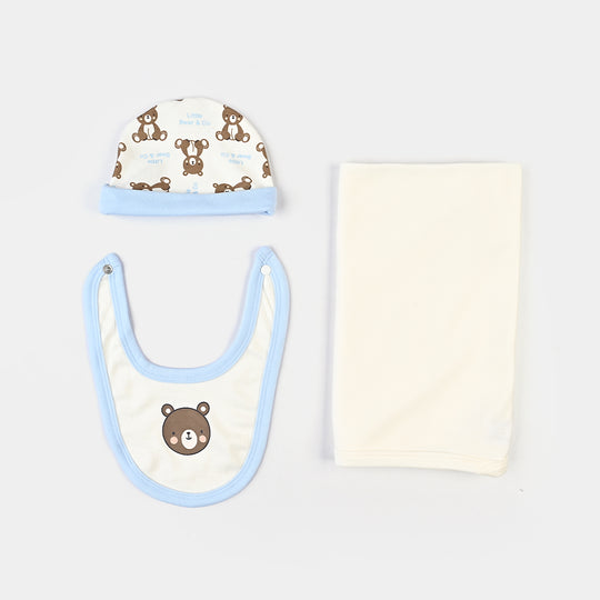 Infant Boys Cotton Interlock 5PCs Set-White/Blue