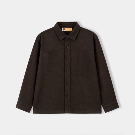 Boys Cotton Twill Shirt F/S (Cut Away)-D.Green