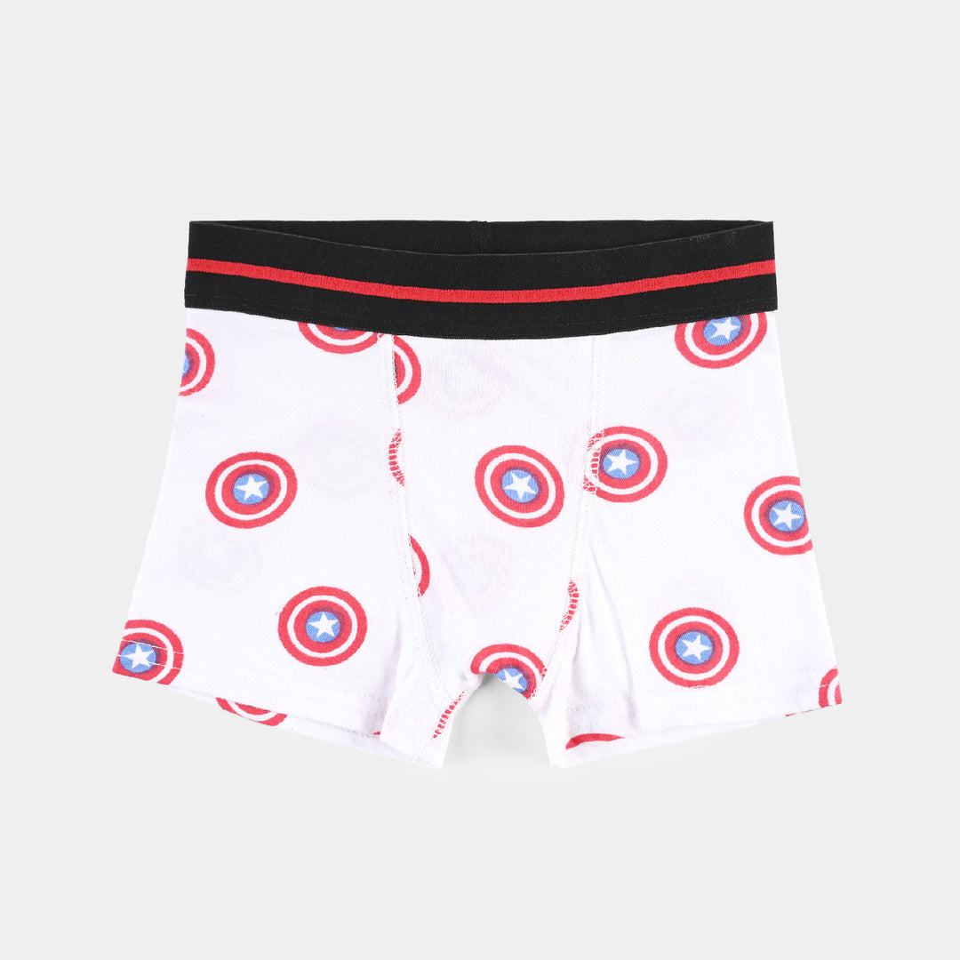 Boys Cotton Jersey Boxer Pack of 2 Captain America-Red/White