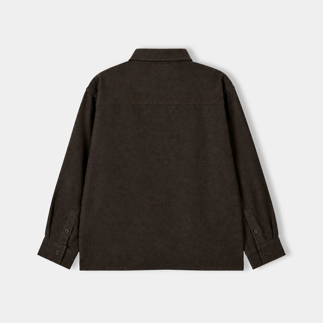 Boys Cotton Twill Shirt F/S (Cut Away)-D.Green