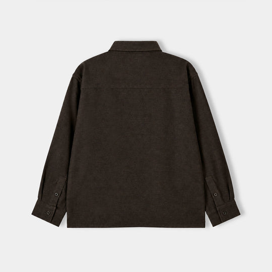 Boys Cotton Twill Shirt F/S (Cut Away)-D.Green