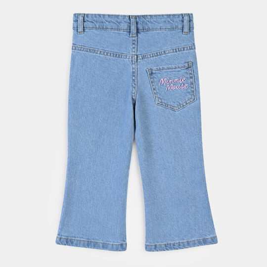 Girls Denim Viscose Pant Character-LT.Blue
