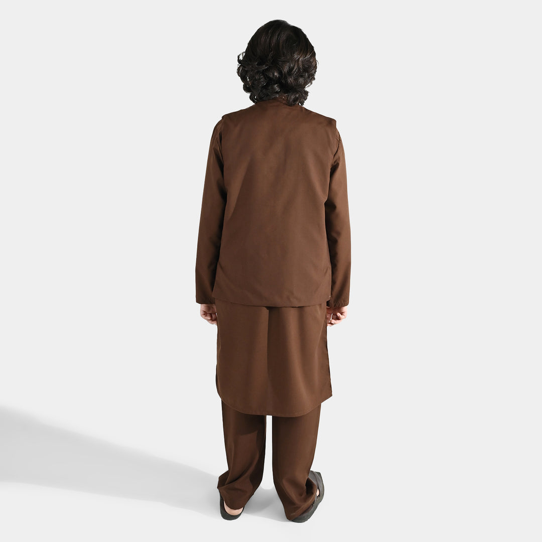 Boys Poly Viscose 3Piece (Coca Brown)