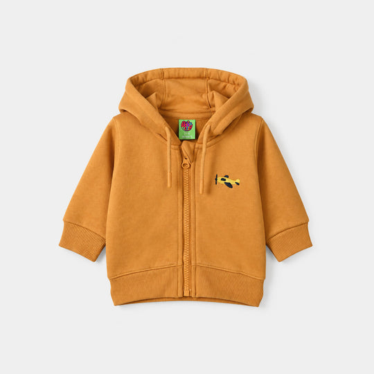 Infant Boys Fleece Knitted Jacket Plane-Yellow