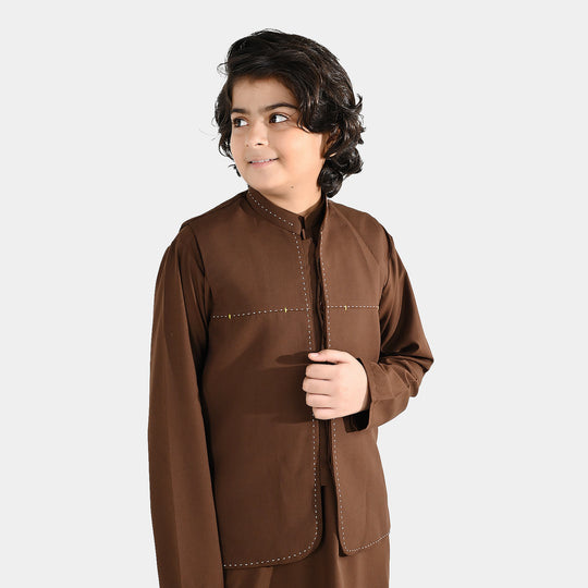 Boys Poly Viscose 3Piece (Coca Brown)