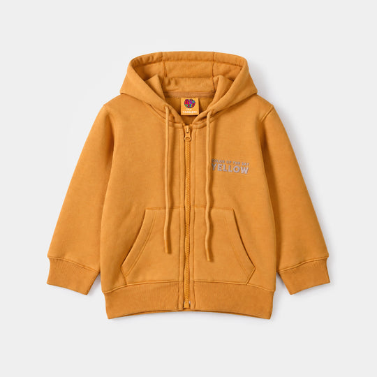 Girls Fleece Knitted Jacket Yellow