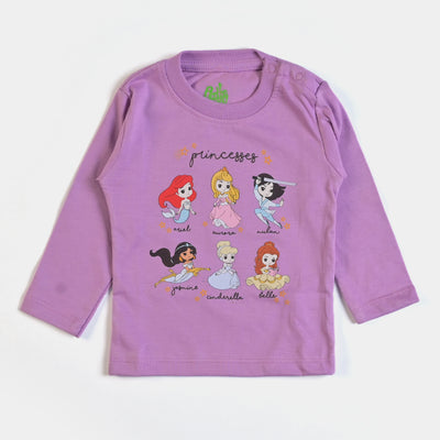 Infant Girls Knitted Night Suit Princesses-Violet