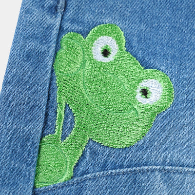 Infant Boys Denim Stretch Pant Frog-Mid Blue