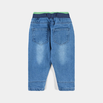 Infant Boys Denim Stretch Pant Frog-Mid Blue