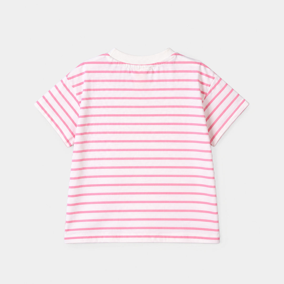 Girls Cotton Jersey T-Shirt H/S Character-White
