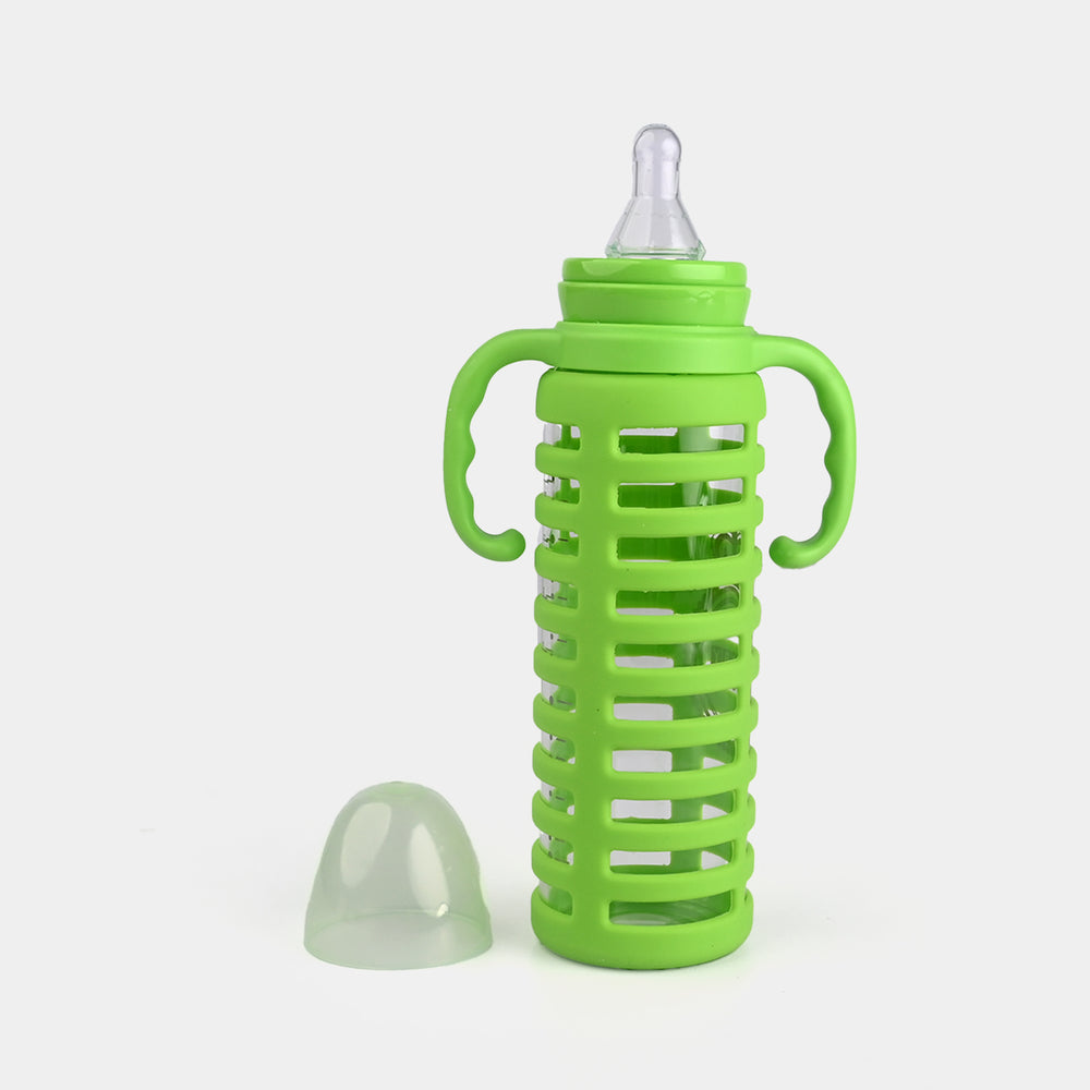 Baby Glass Feeding Bottle | 240ml with Handles