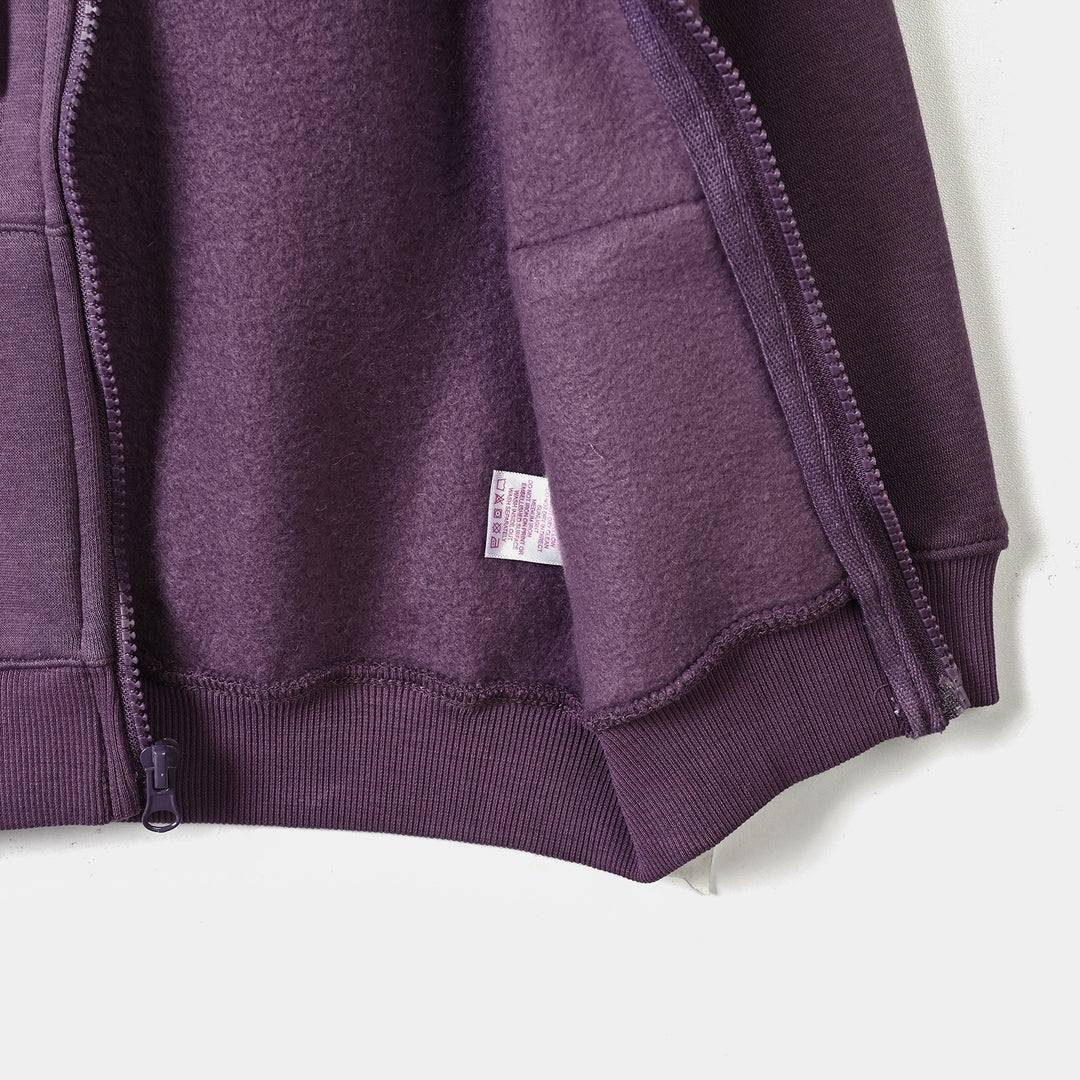 Girls Fleece Knitted Jacket Purple-Grape.Jam