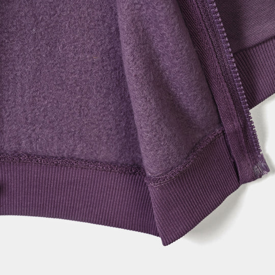 Infant Girls Fleece Knitted Jacket Flower-Grape.Jam