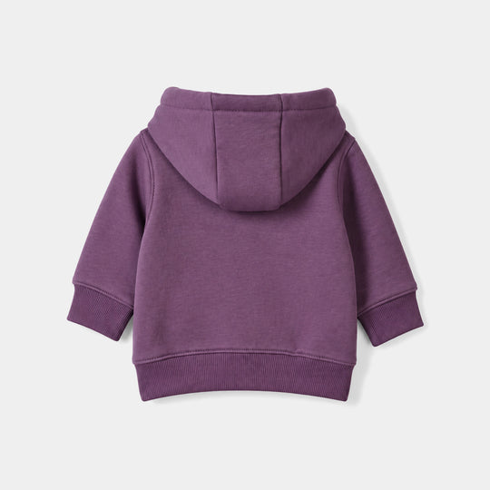 Infant Girls Fleece Knitted Jacket Flower-Grape.Jam