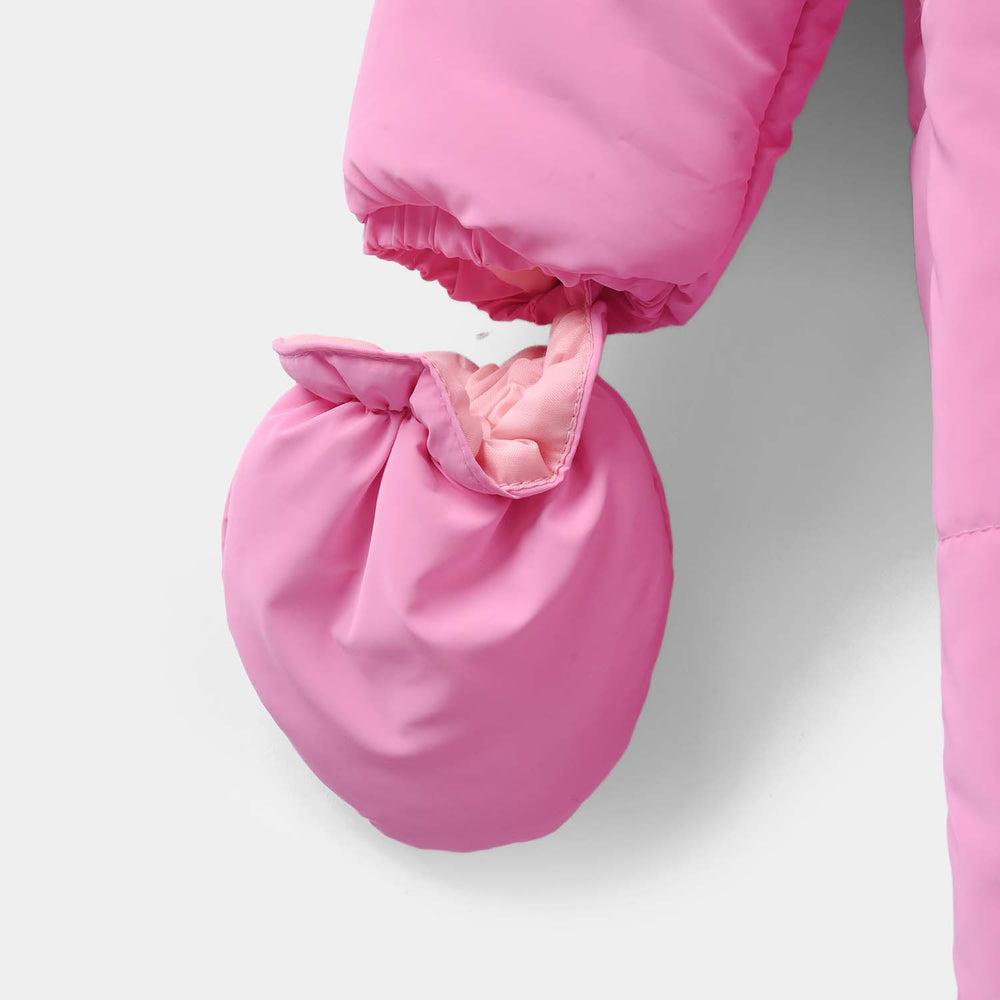Infant Girls Puffer Romper - Pink