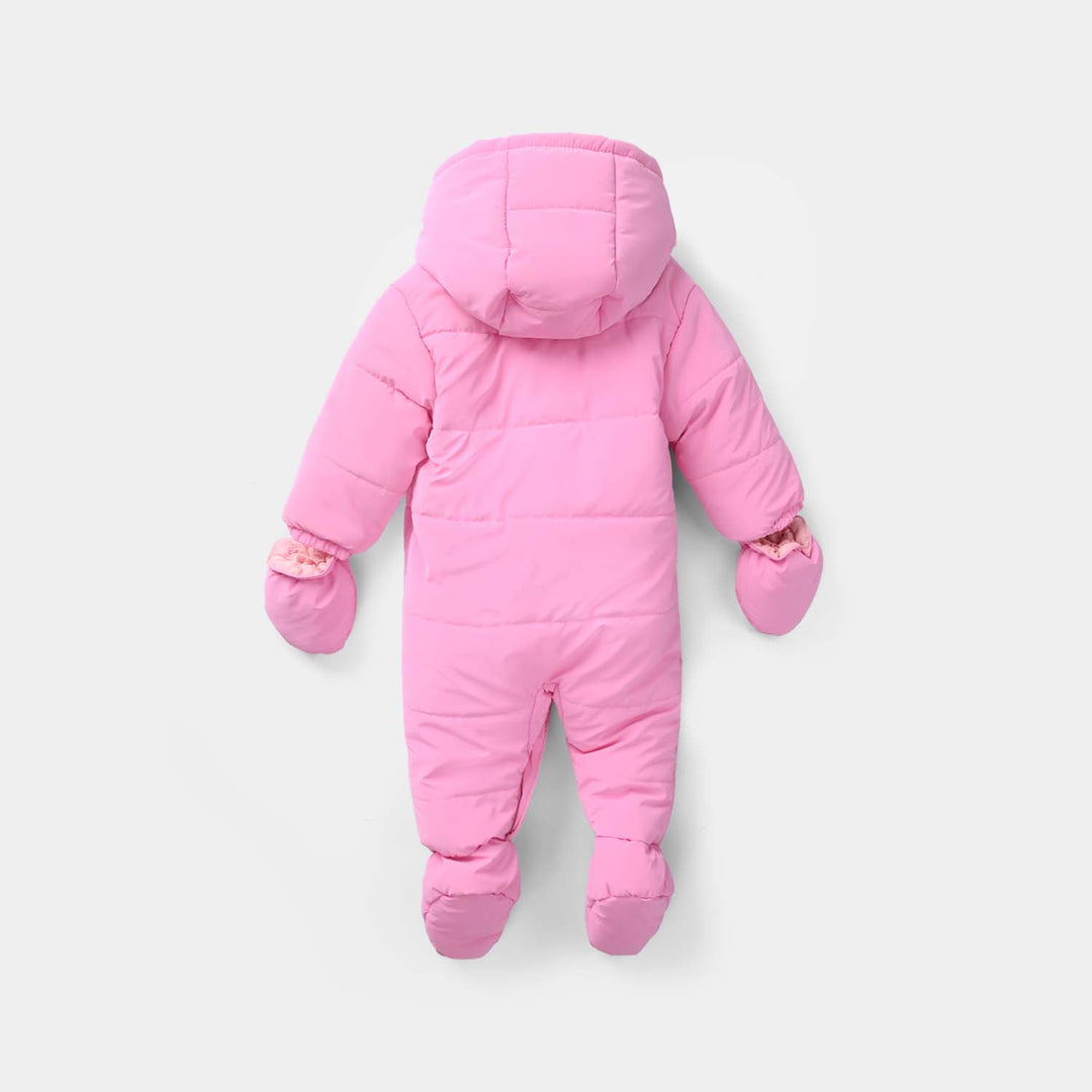 Infant Girls Puffer Romper - Pink