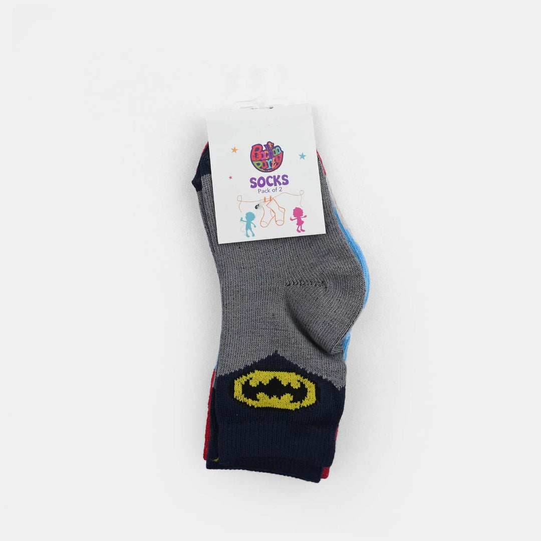 Infant Boys Cotton Sock Pack Of 2 BTM & SPM-Grey.Blue