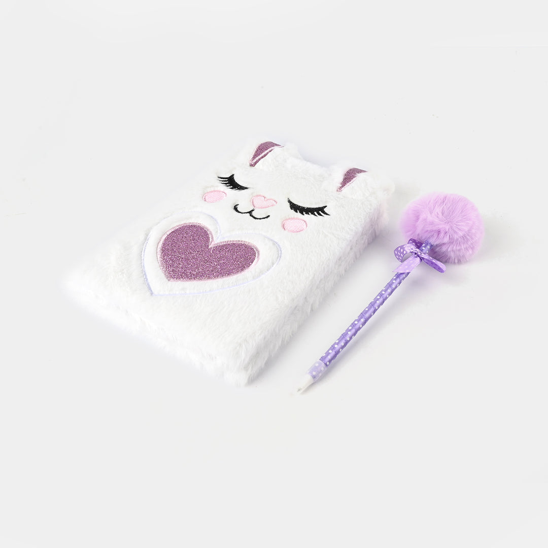 Cute Fur Diary/Notebook With Pen