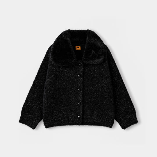 Girls Acrylic Sweater-Budapest-BLACK