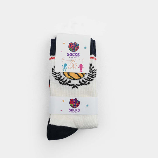 Boys Cotton Sock Pack of 2 N & Basket Ball-Off.White