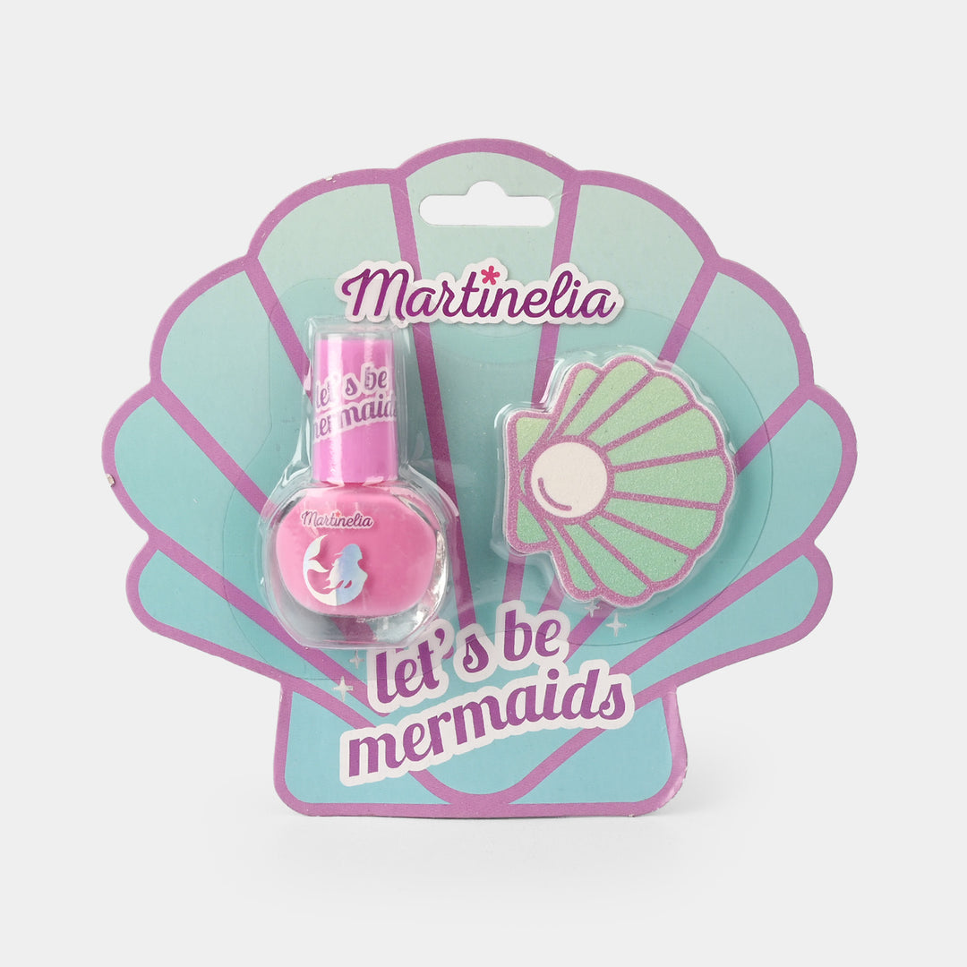 Let’s Be Mermaids – Pink Nail Polish & Shell Buffer Set