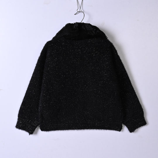 Girls Acrylic Sweater-Budapest-BLACK