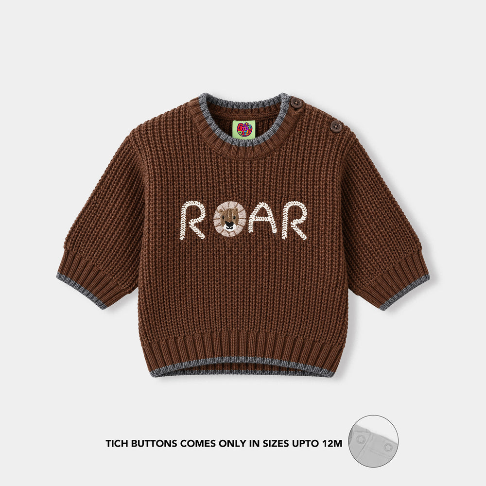 Infant Boys Acrylic Cord Set Roar-BROWN