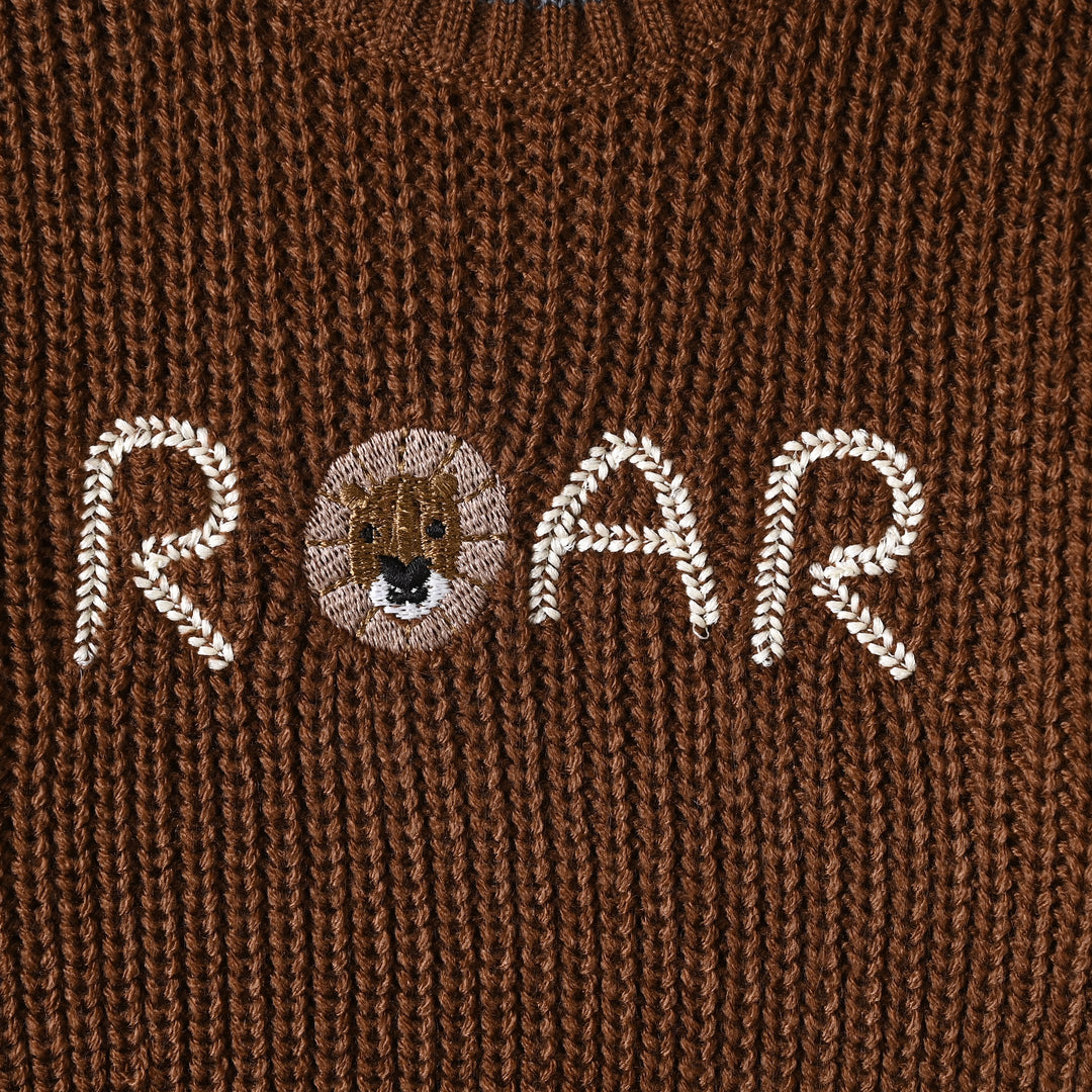 Infant Boys Acrylic Cord Set Roar-BROWN