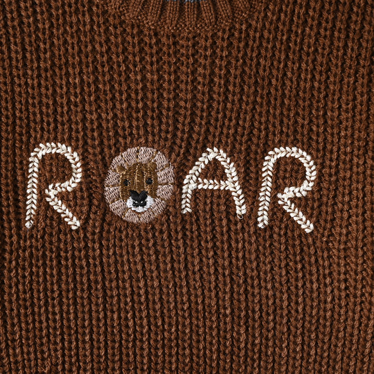 Infant Boys Acrylic Cord Set Roar-BROWN