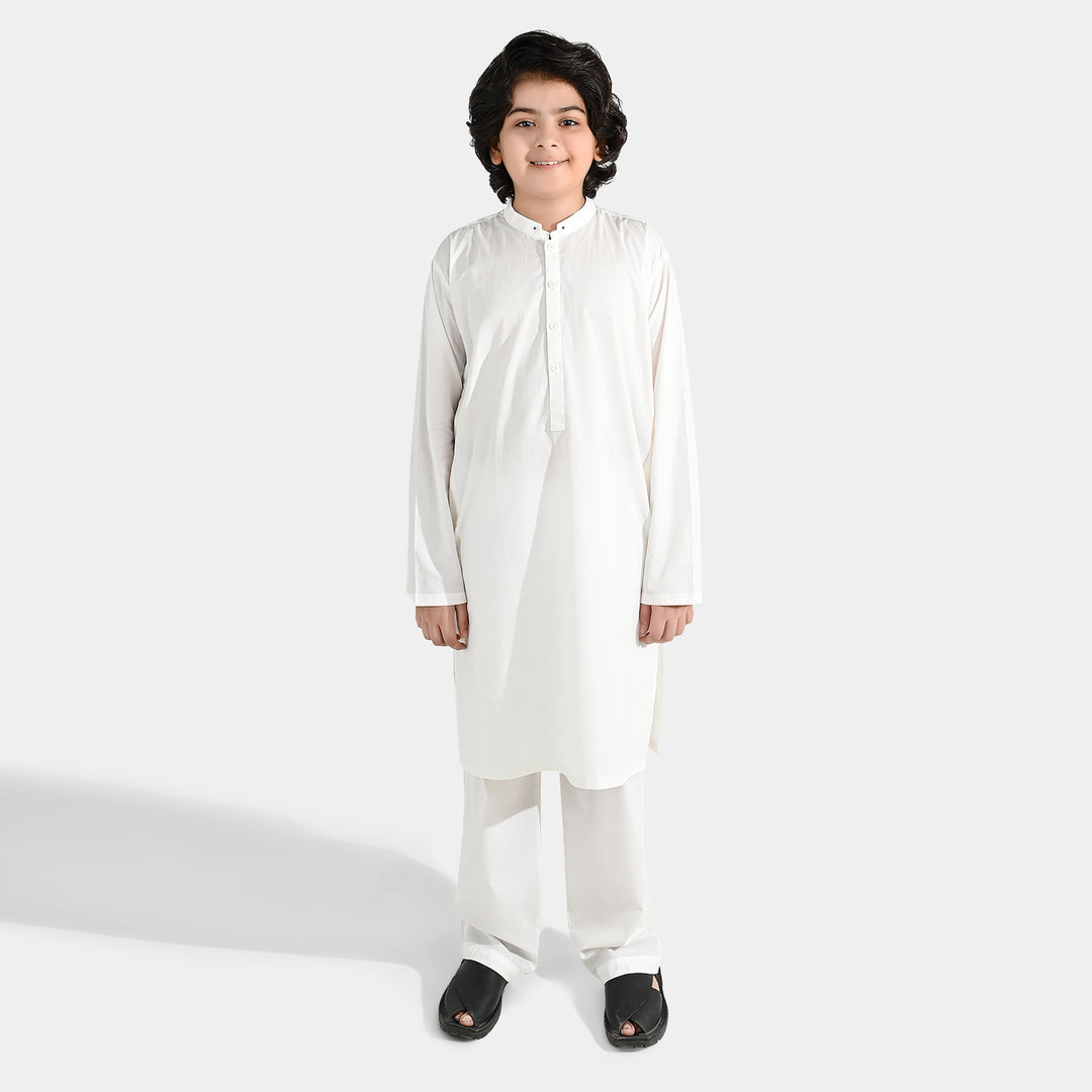 Boys Poly Viscose 2Piece Suit-Bright White