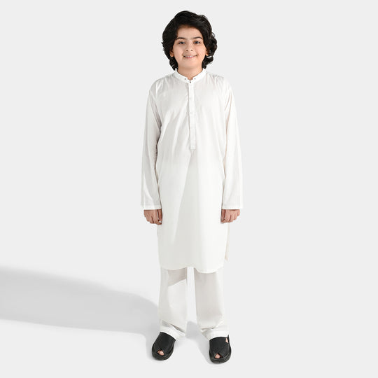 Boys Poly Viscose 2Piece Suit-Bright White