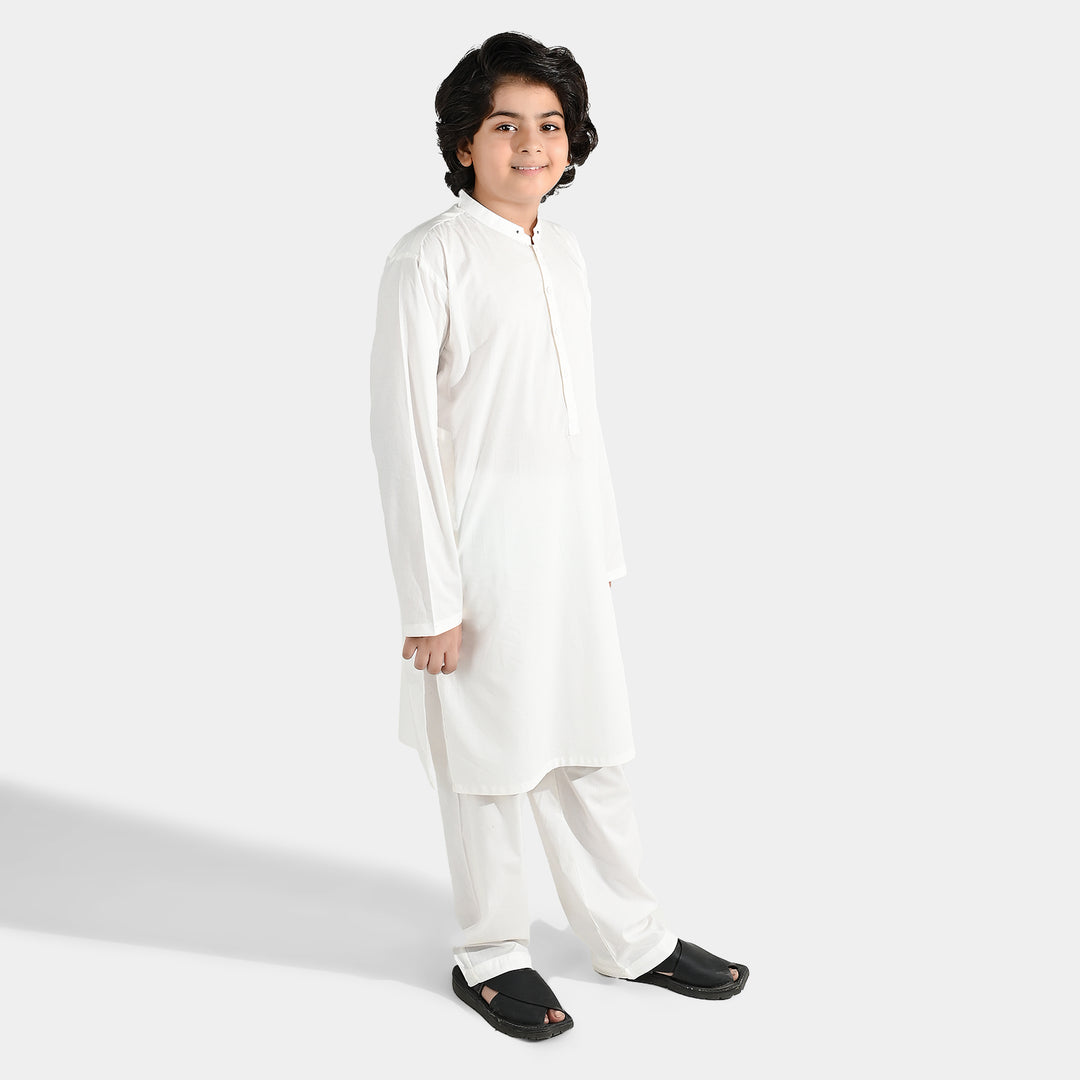 Boys Poly Viscose 2Piece Suit-Bright White