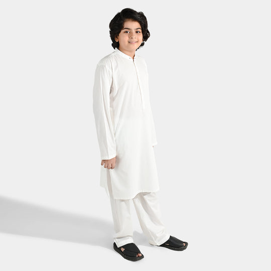 Boys Poly Viscose 2Piece Suit-Bright White