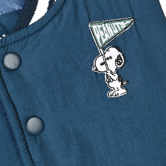 Infant Boys Polyester Puffer Jacket Peanuts- Teal/White