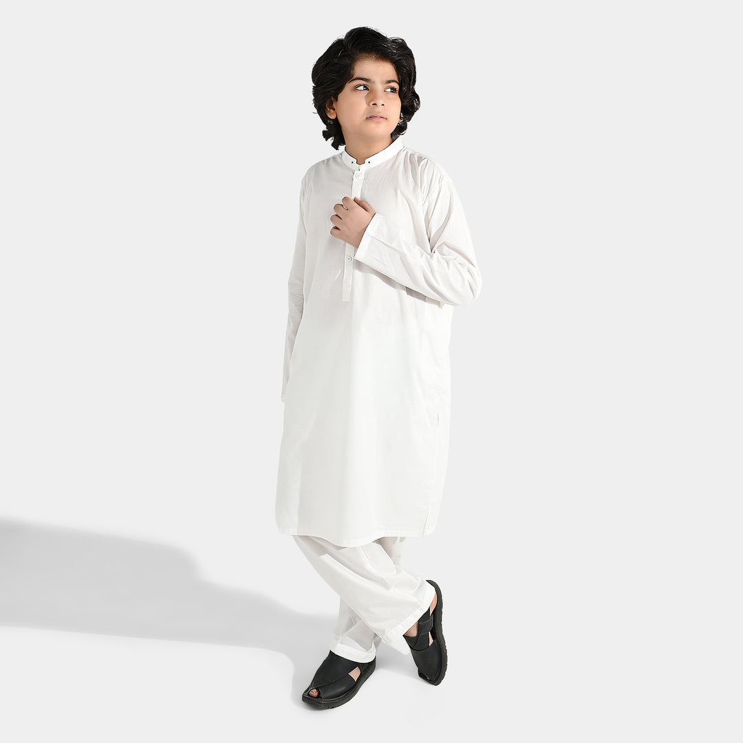 Boys Poly Viscose 2Piece Suit-Bright White