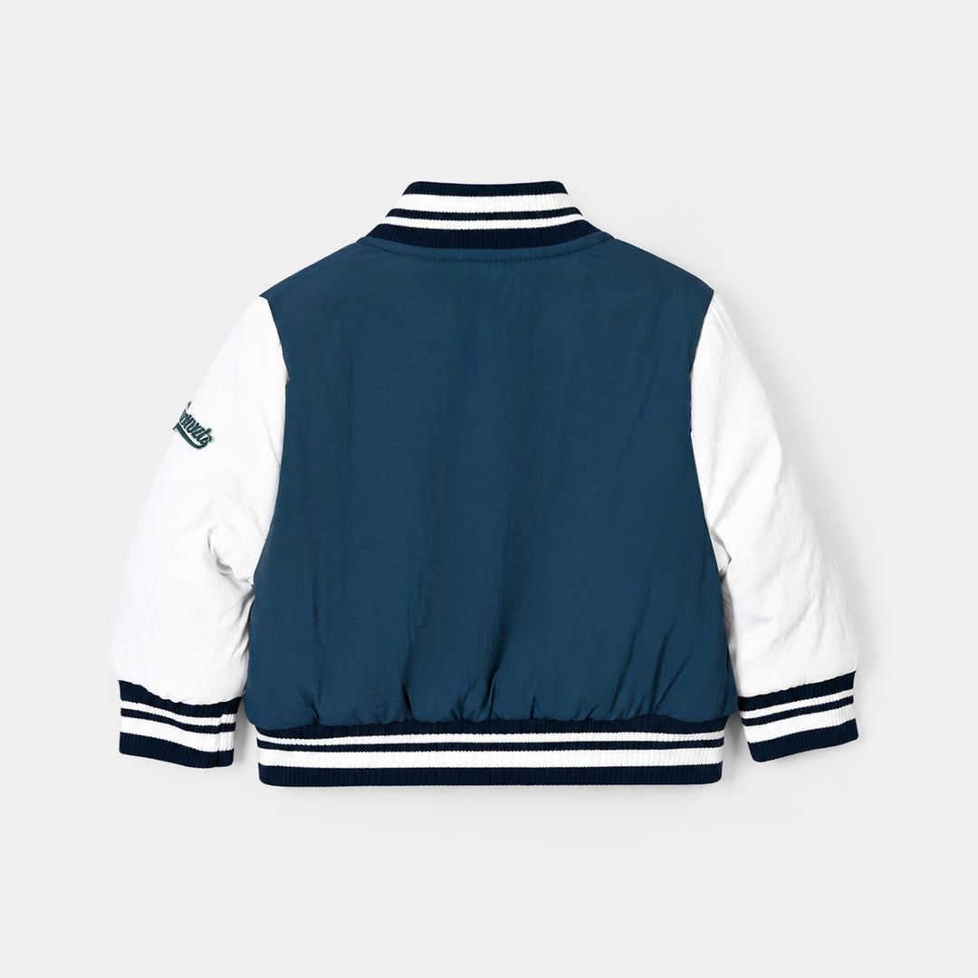 Infant Boys Polyester Puffer Jacket Peanuts- Teal/White