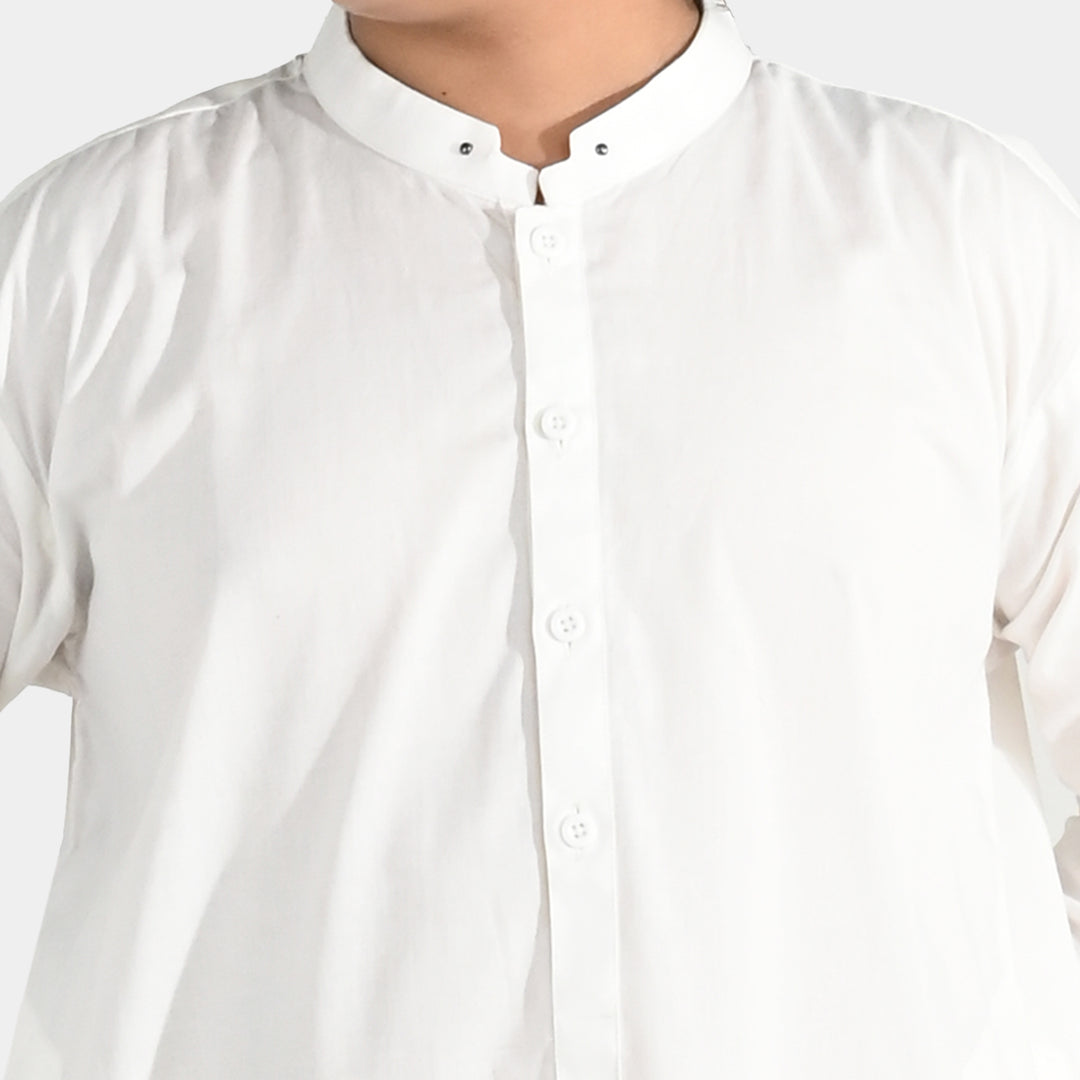 Boys Poly Viscose 2Piece Suit-Bright White