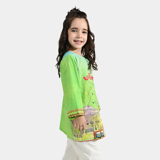 Girls Rang -E-Azadi Kurti – Green