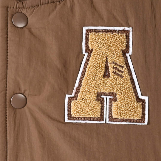 Boys Polyester Quilted Jacket Take A Chance-BROWN
