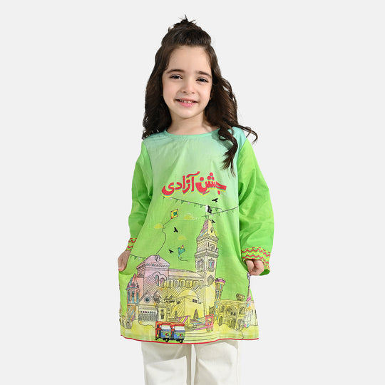Girls Rang -E-Azadi Kurti – Green