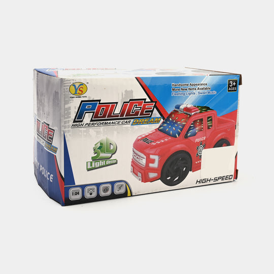 3D Police Car Toy with Light & Sound