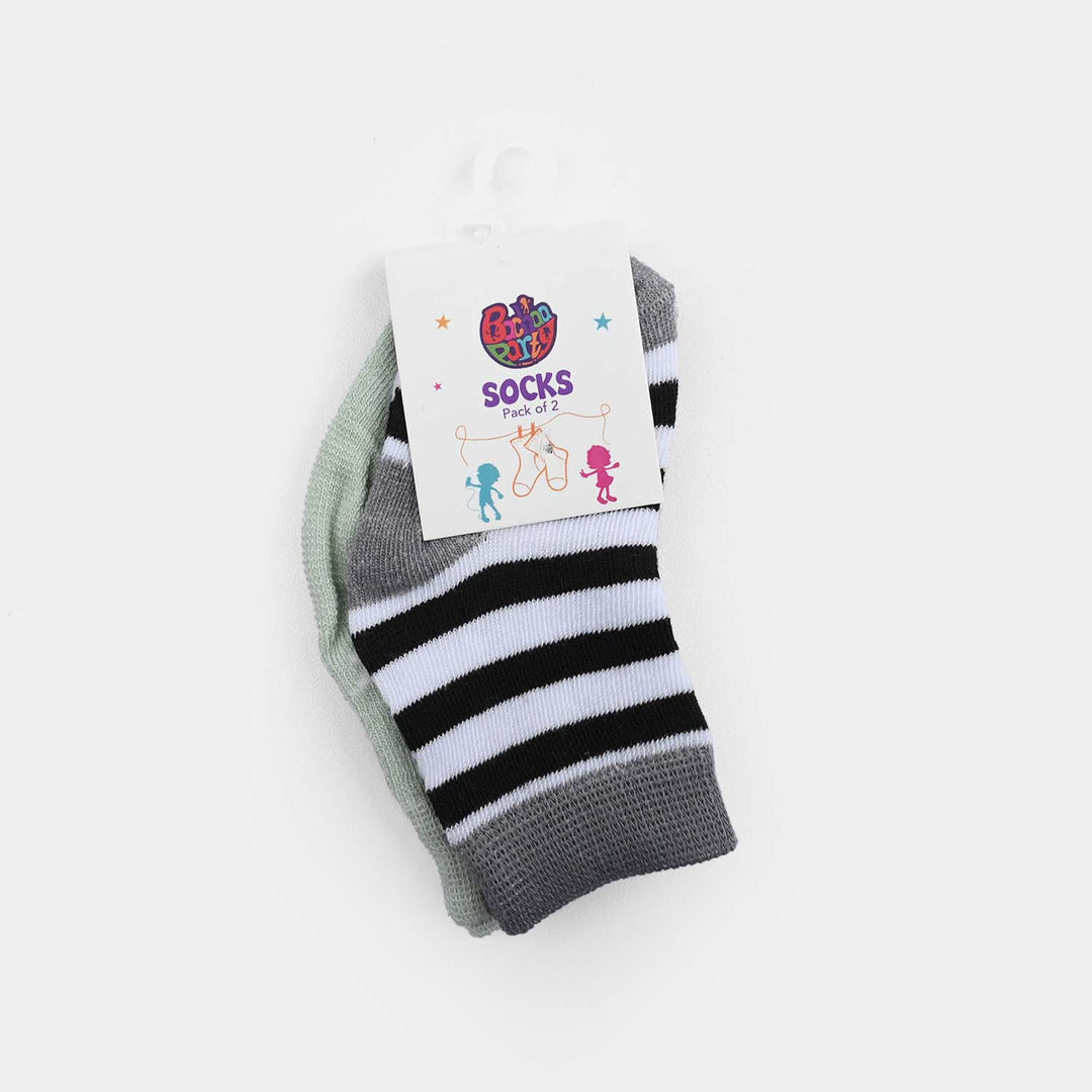 Infant Boys Cotton Sock Pack Of 2 Stars-GREY