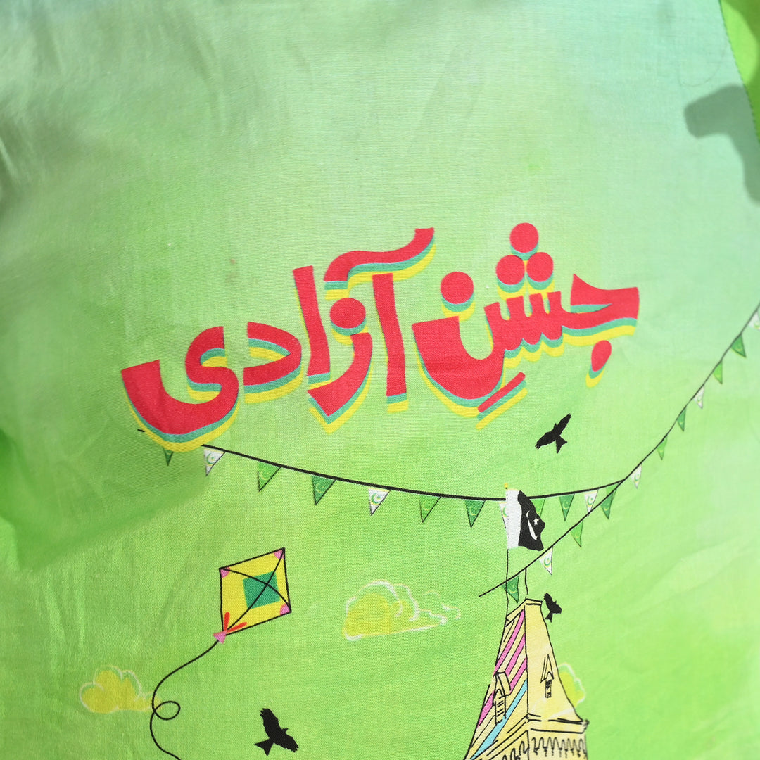 Girls Rang -E-Azadi Kurti – Green