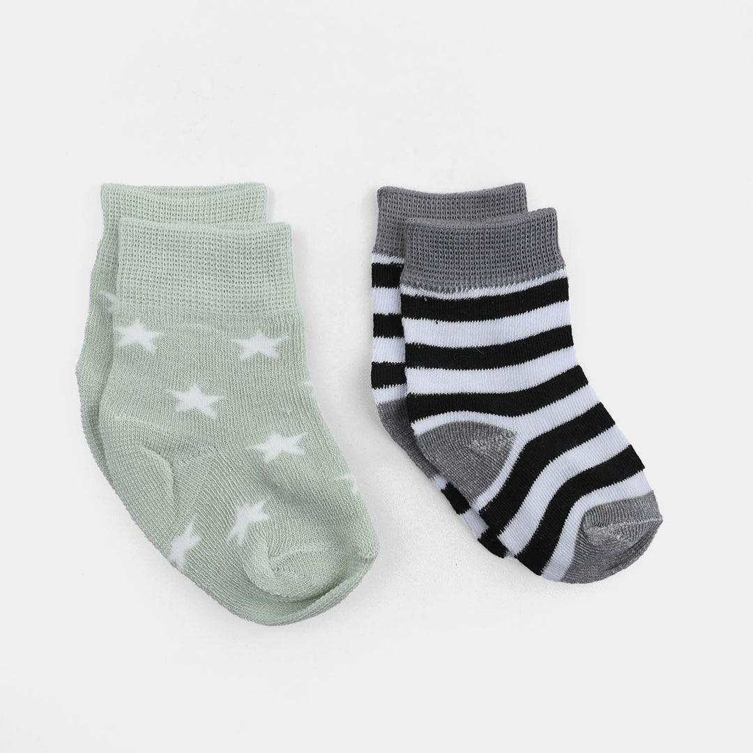 Infant Boys Cotton Sock Pack Of 2 Stars-GREY