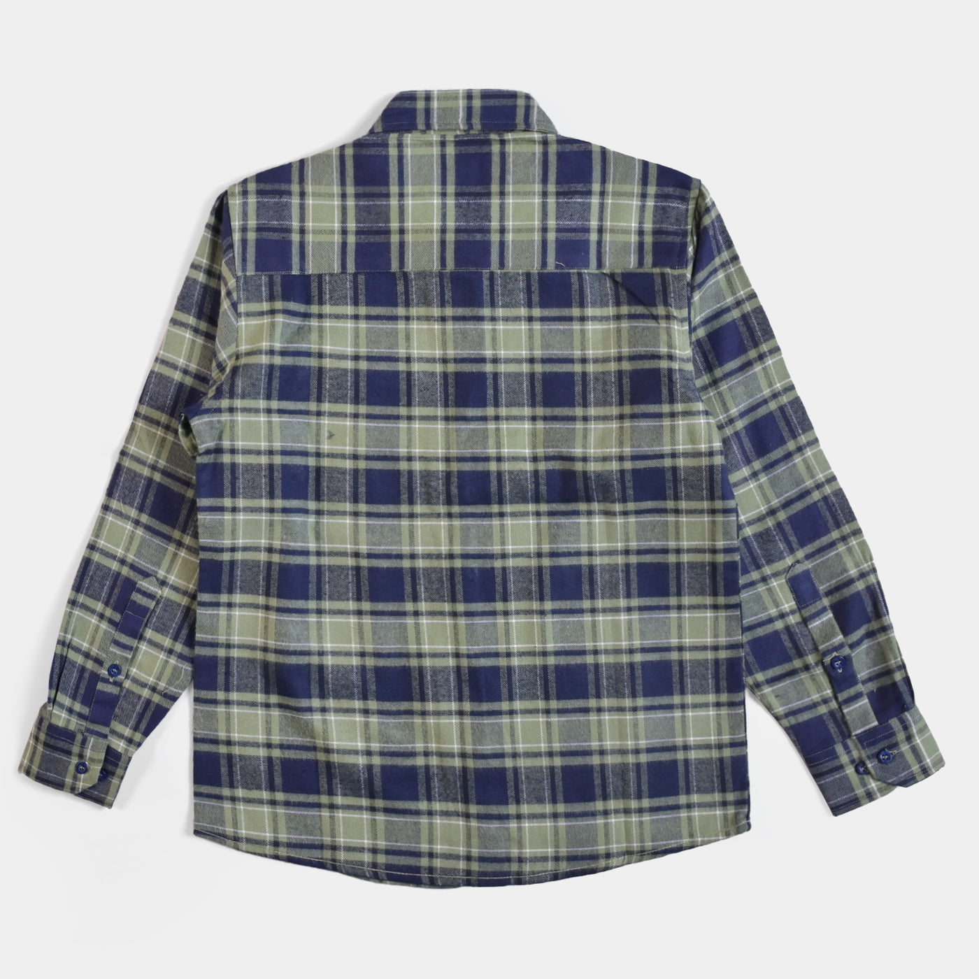 Boys Casual Shirt Basic Basic Flannel-Olive